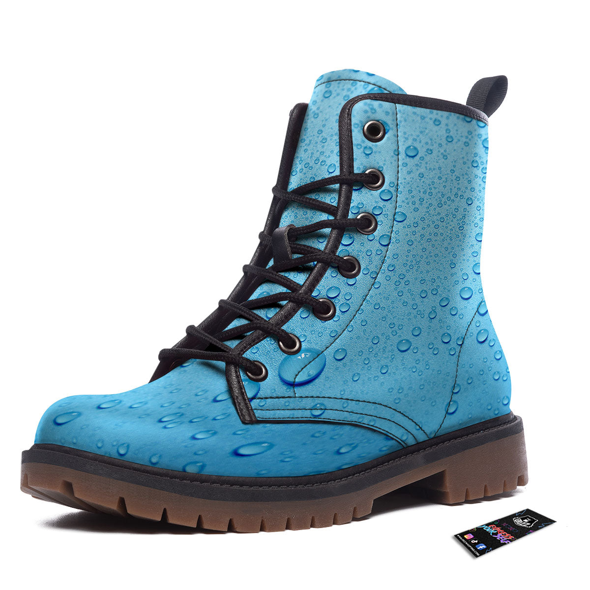 Water Drops Print Work Boots-grizzshop