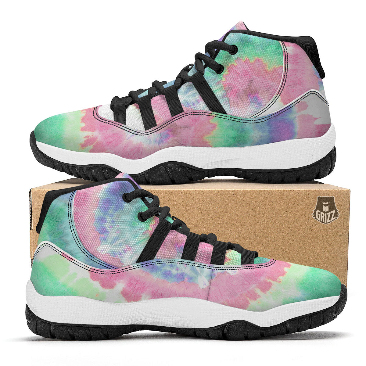 Water Lilies And Frogs Print Pattern Black Bball Shoes-grizzshop