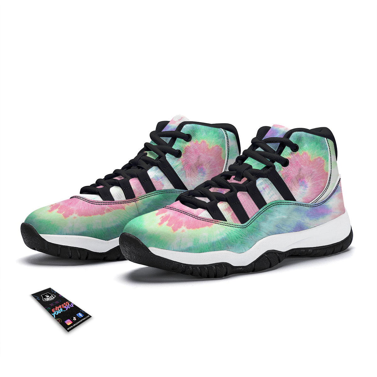 Water Lilies And Frogs Print Pattern Black Bball Shoes-grizzshop
