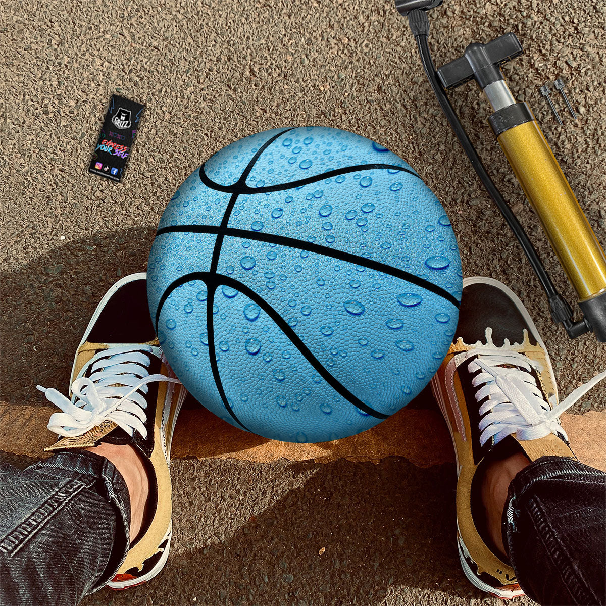Water Drops Print Basketball
