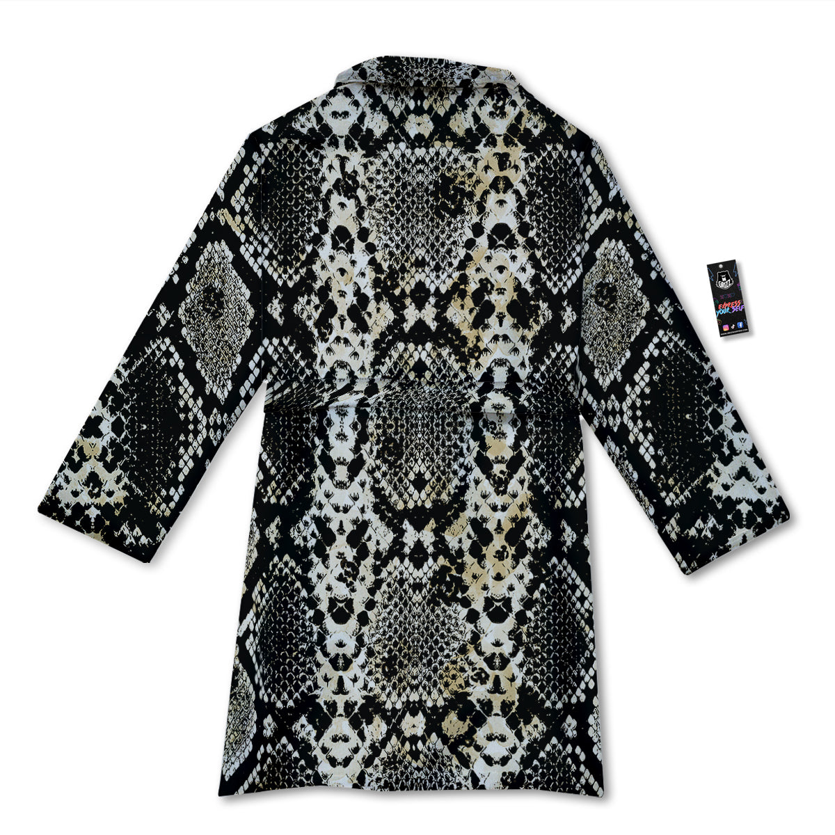 Watercolor Abstract Snake Animal Skin Print Bathrobe-grizzshop