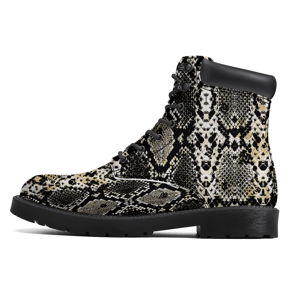 Watercolor Abstract Snake Animal Skin Print Boots-grizzshop