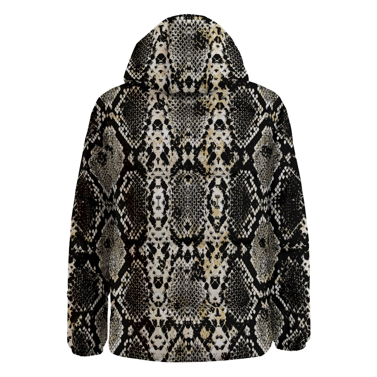 Watercolor Abstract Snake Animal Skin Print Down Jacket-grizzshop