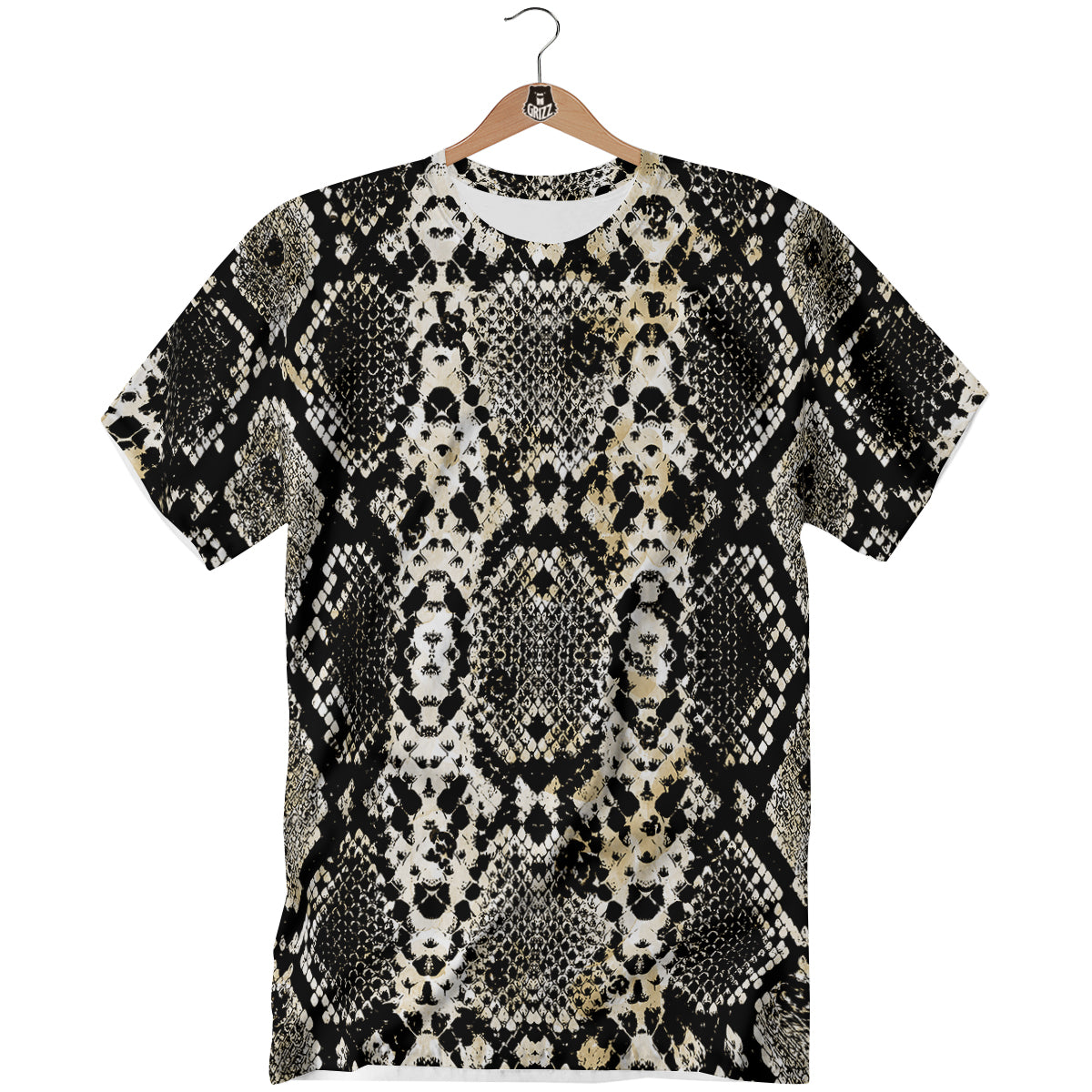 Watercolor Abstract Snake Animal Skin Print T-Shirt-grizzshop