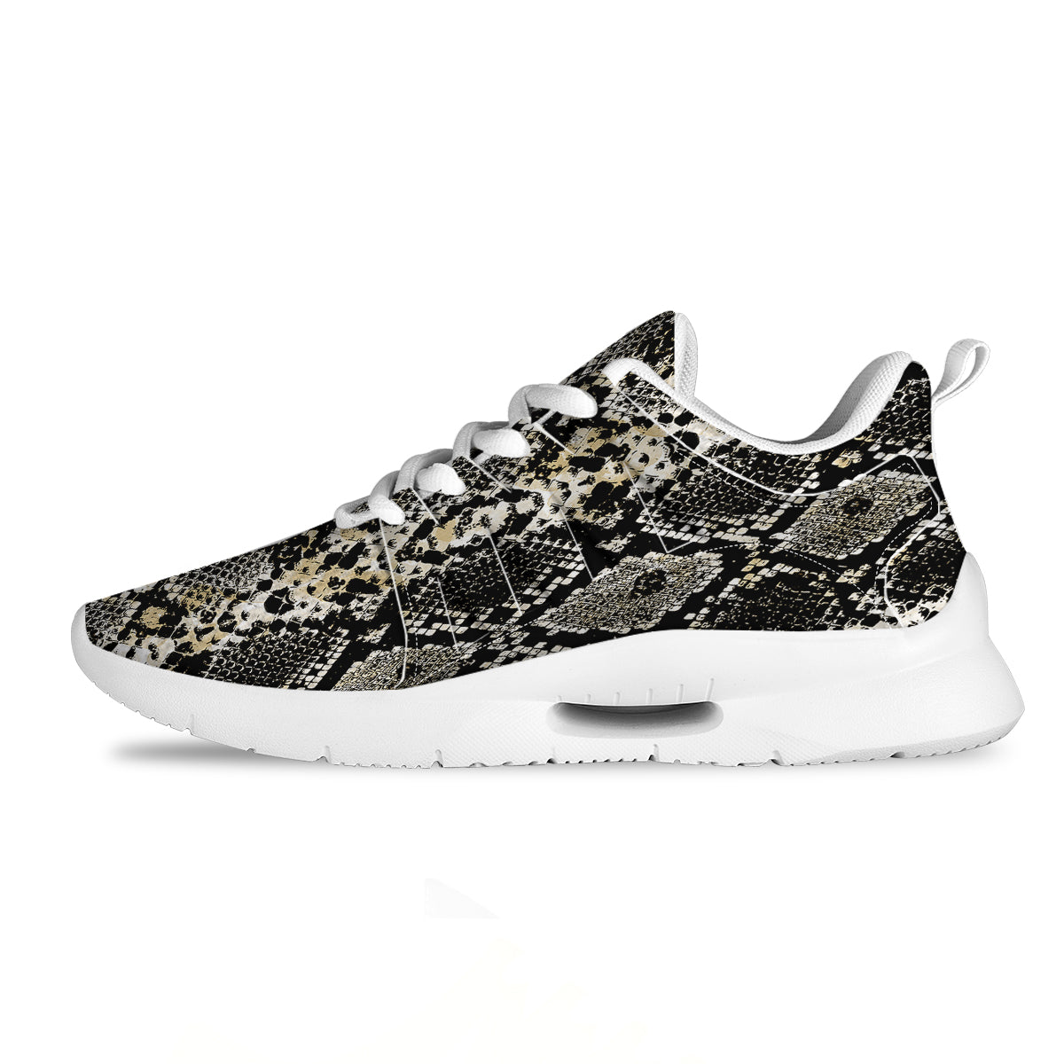 Watercolor Abstract Snake Animal Skin Print Tennis Shoes-grizzshop