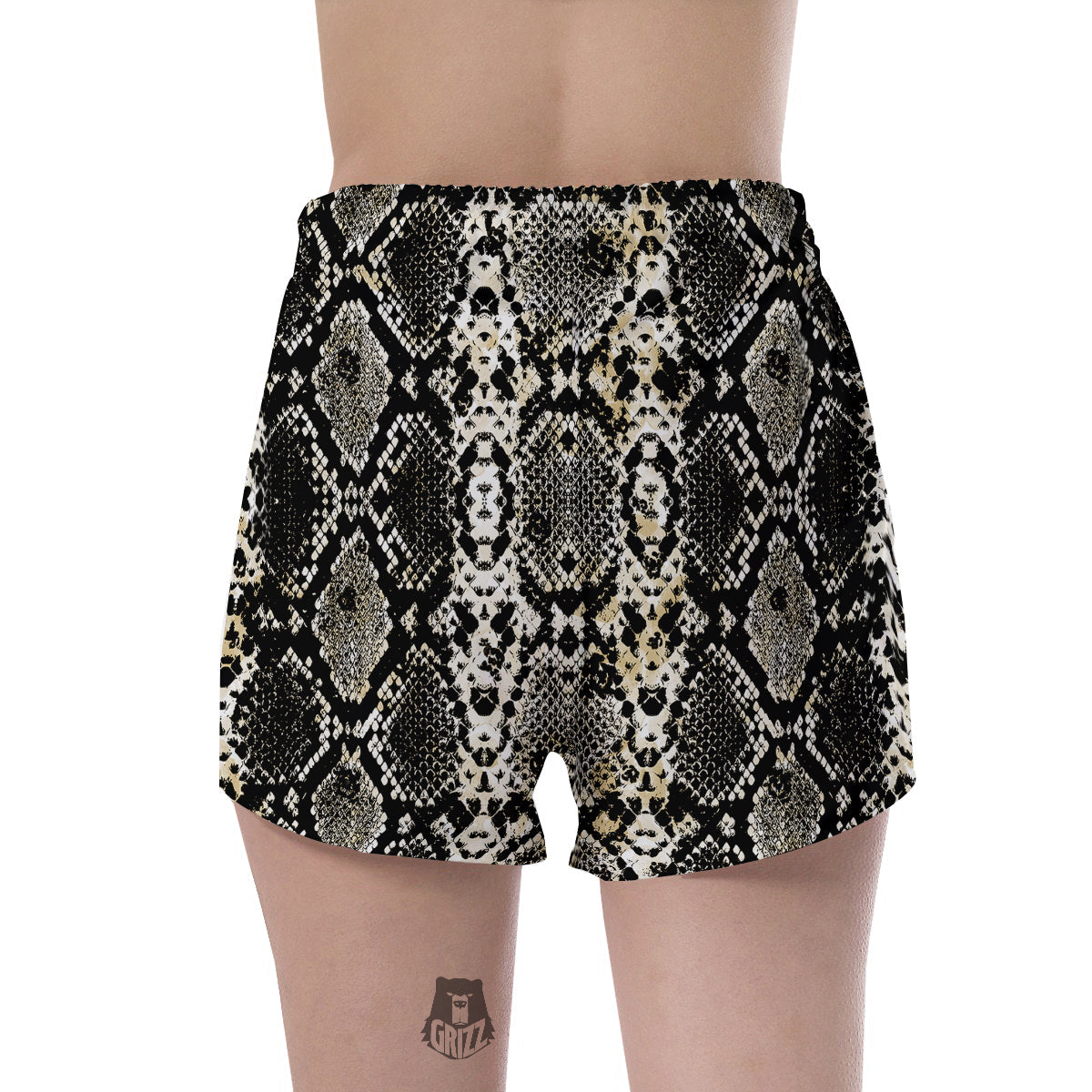 Watercolor Abstract Snake Animal Skin Print Women's Shorts-grizzshop
