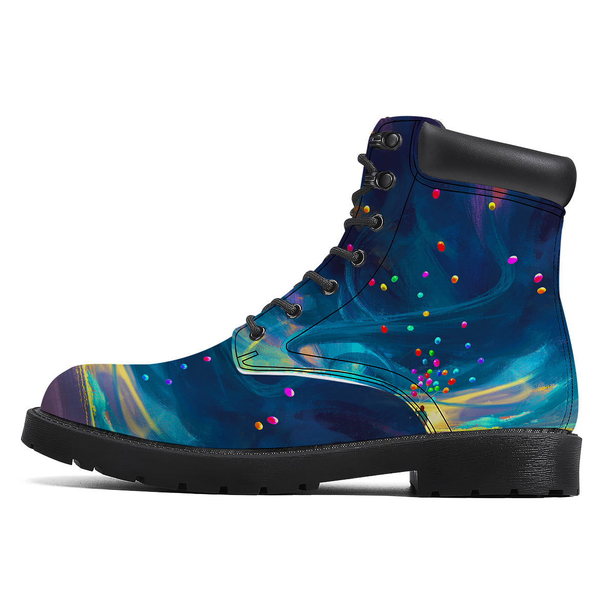 Watercolor Balloons And Storm Print Boots-grizzshop