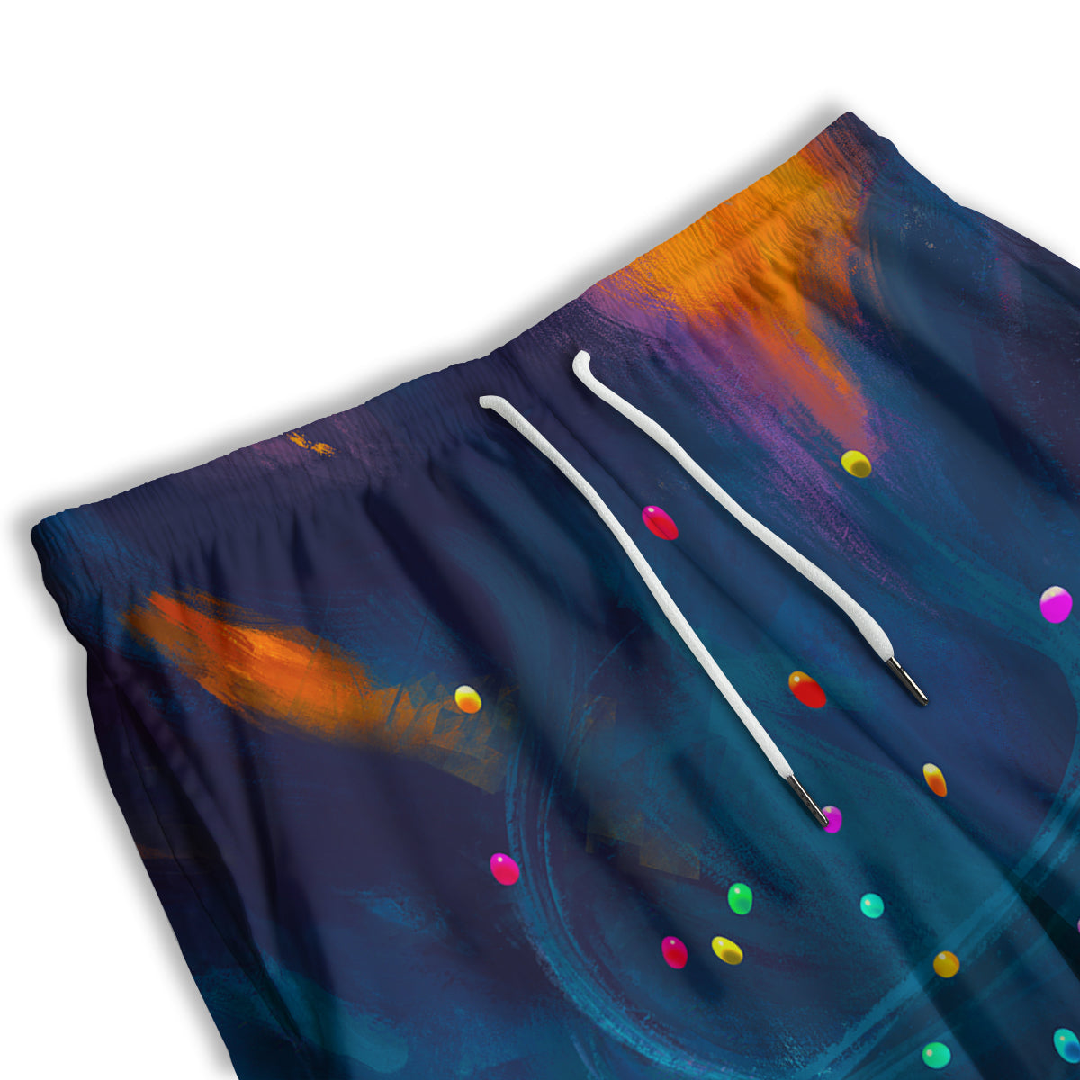 Watercolor Balloons And Storm Print Men's Athletic Shorts
