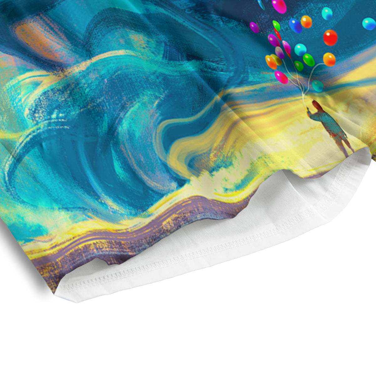 Watercolor Balloons And Storm Print Men's Athletic Shorts