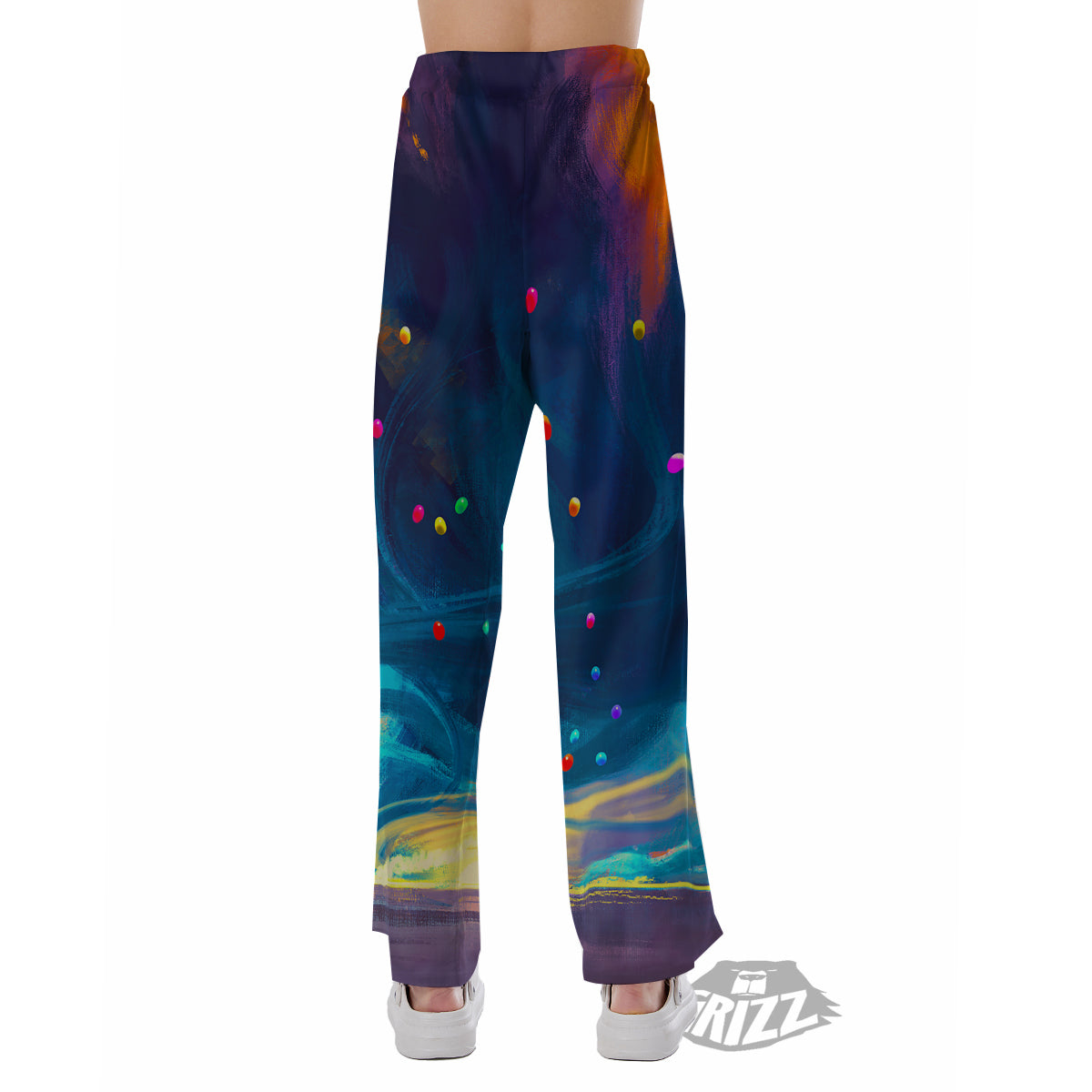 Watercolor Balloons And Storm Print Pajama Pants-grizzshop