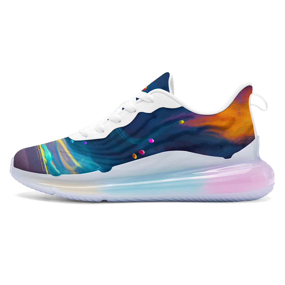 Watercolor Balloons And Storm Print Running Sneakers-grizzshop