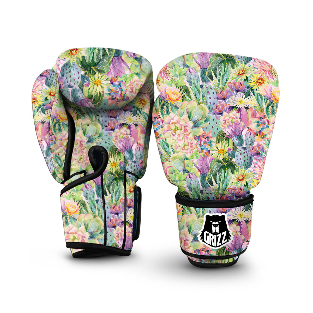 Watercolor Cactus Boxing Gloves-grizzshop