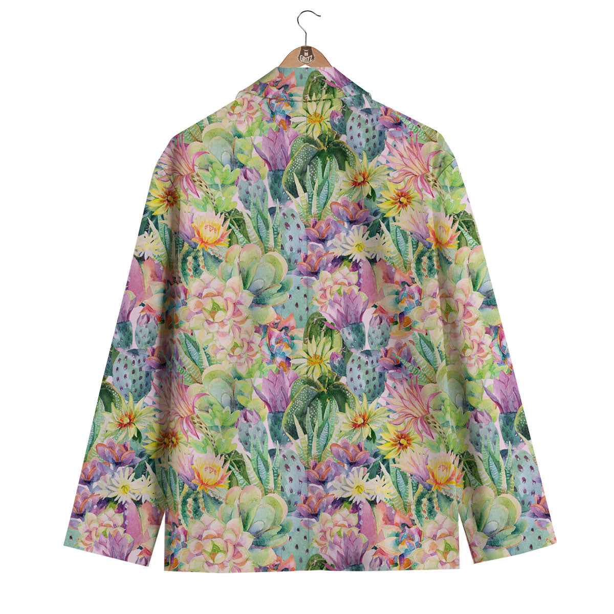 Watercolor Cactus Men's Blazer-grizzshop