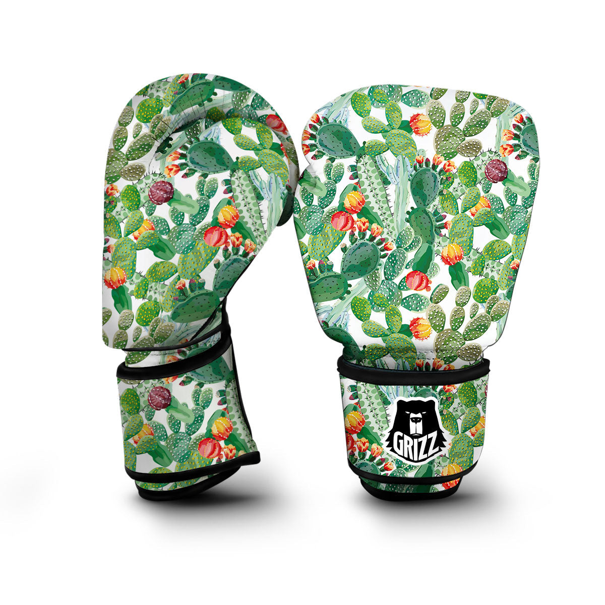 Watercolor Cactus Print Boxing Gloves-grizzshop