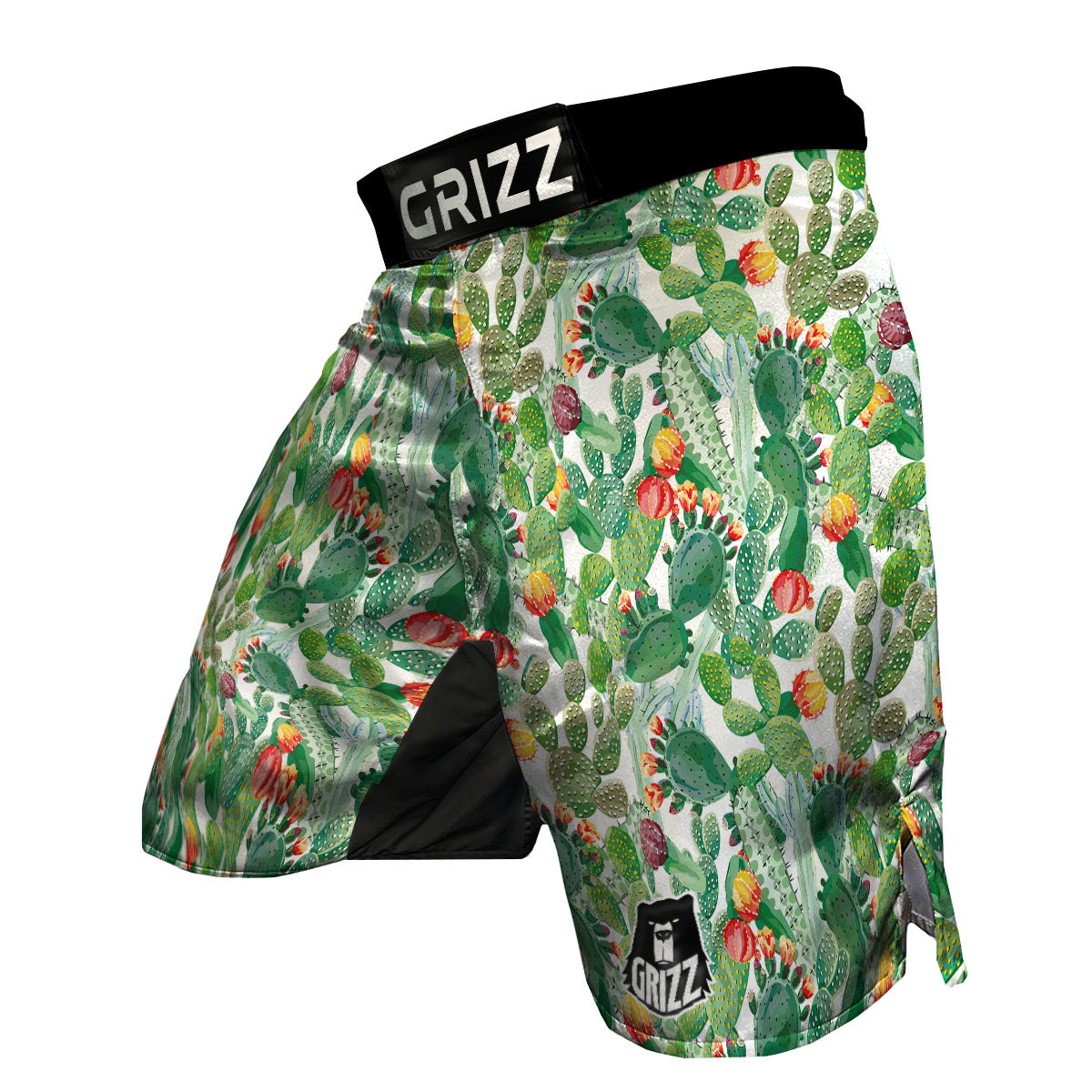 Watercolor Cactus Print MMA Shorts-grizzshop
