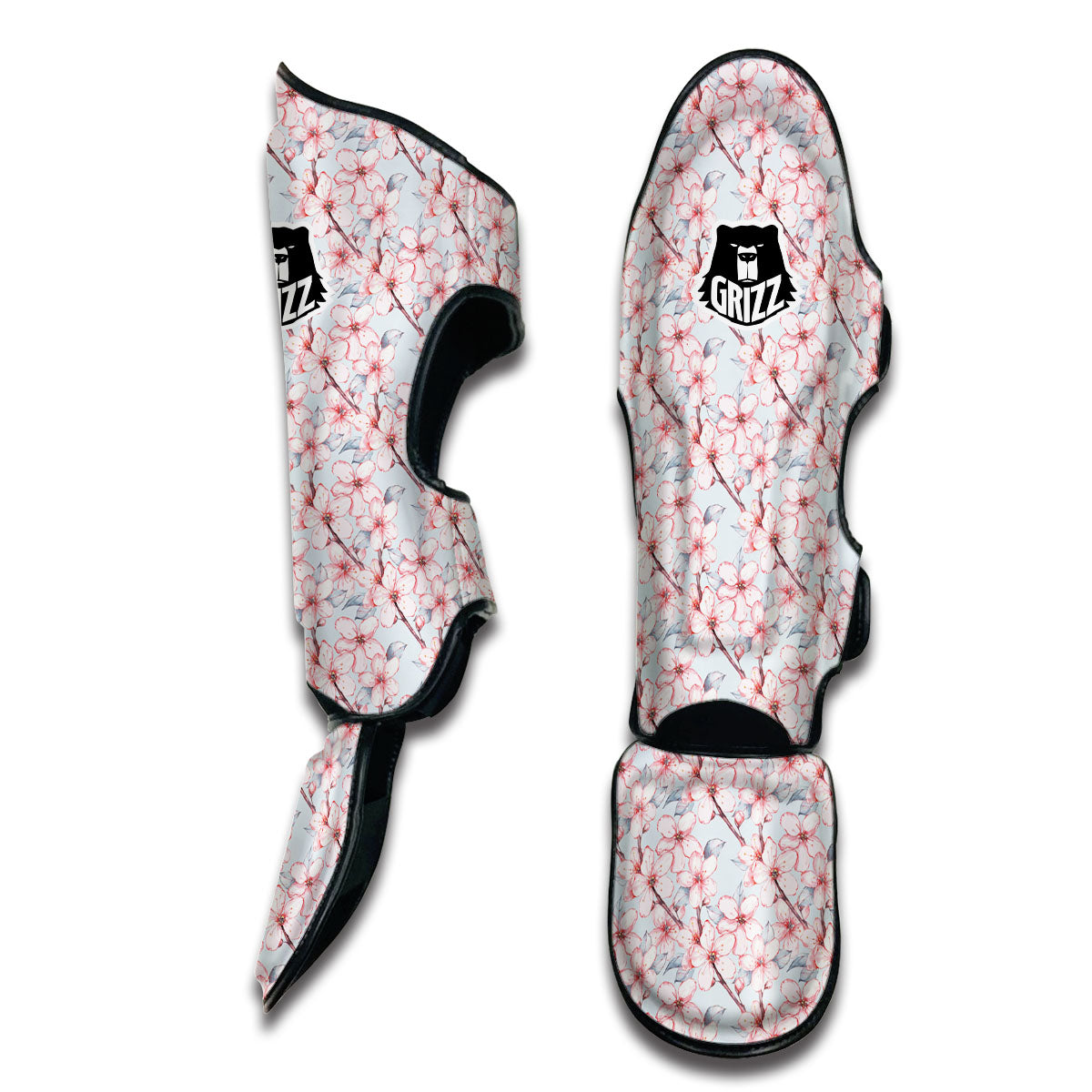 Watercolor Cherry Blossom Muay Thai Shin Guards-grizzshop