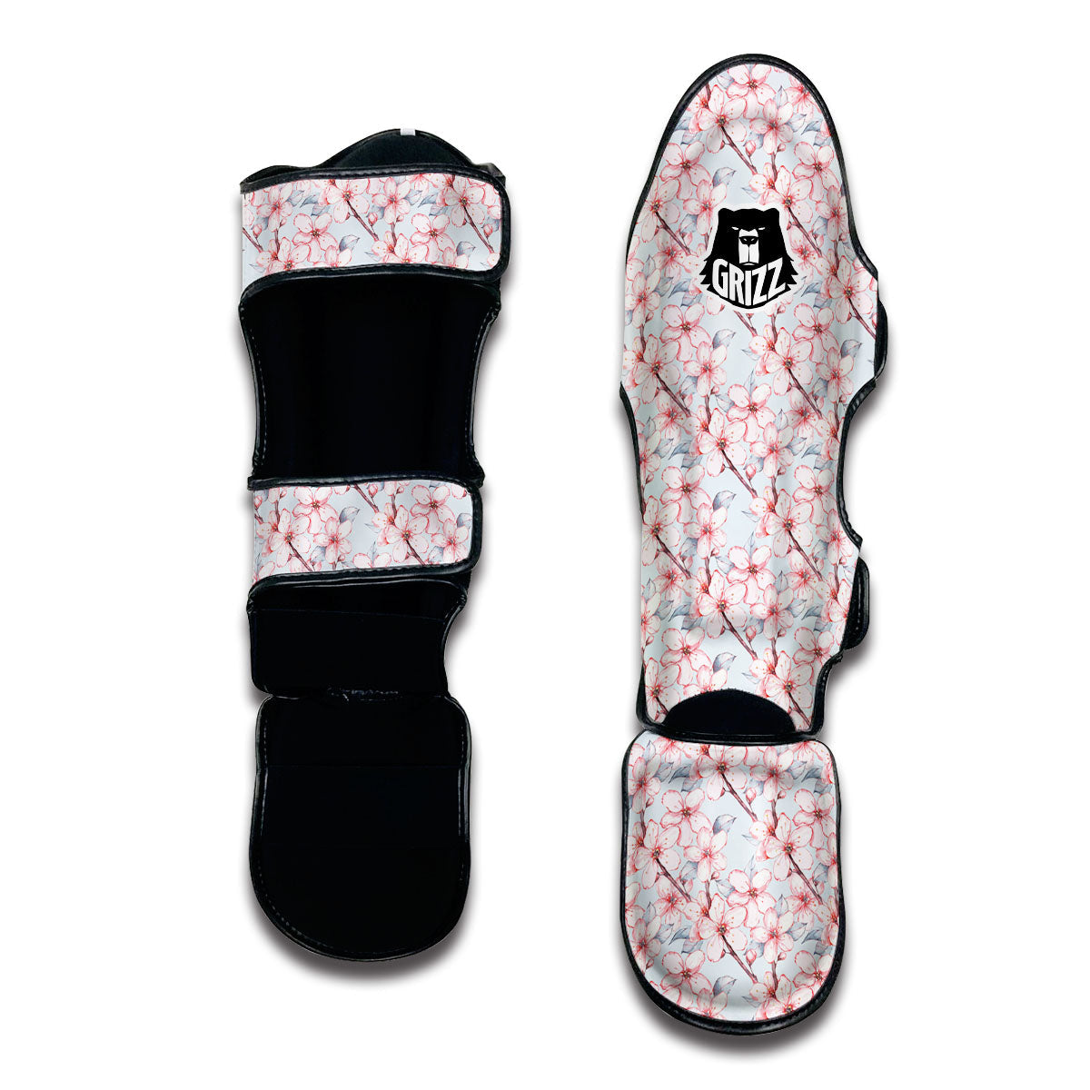 Watercolor Cherry Blossom Muay Thai Shin Guards-grizzshop