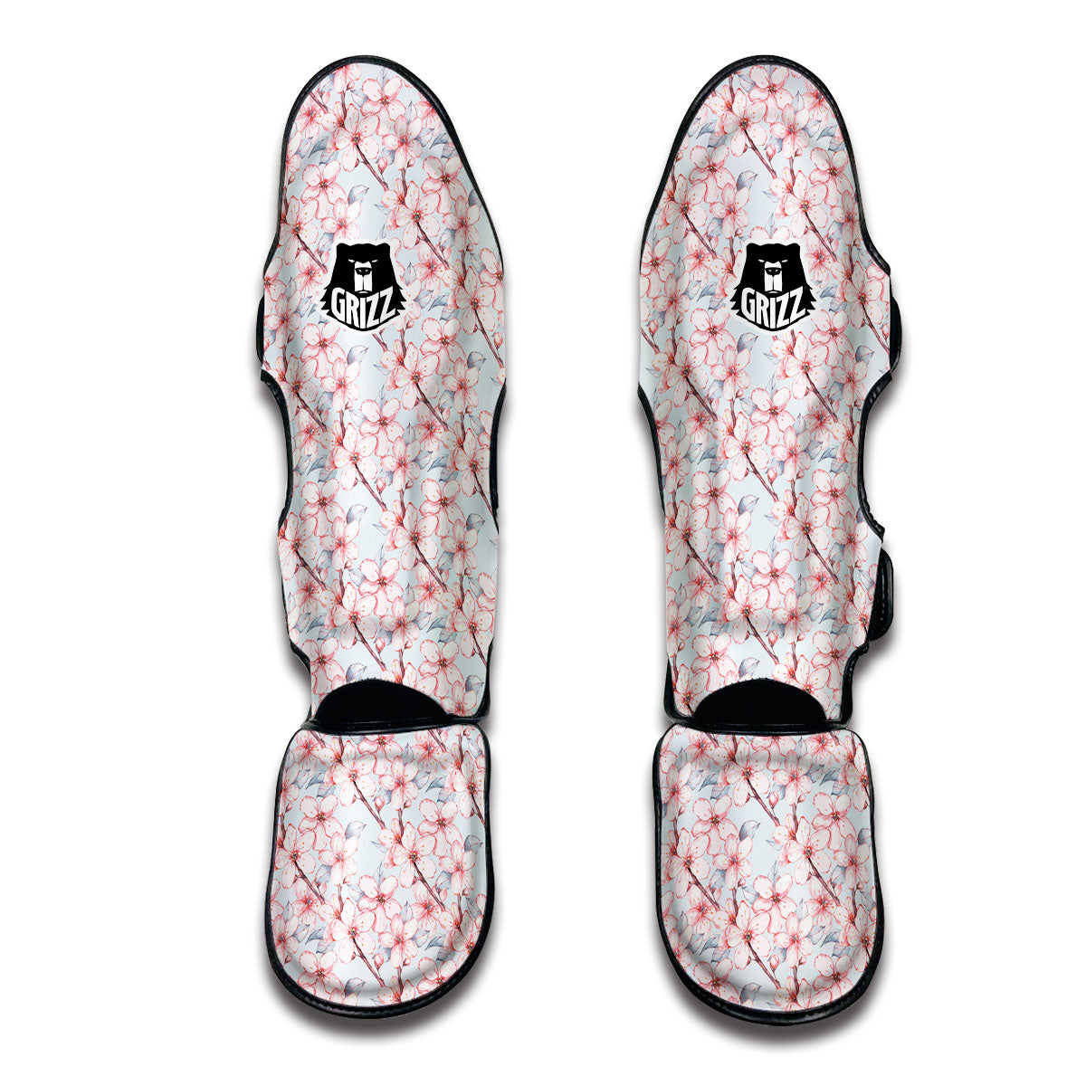 Watercolor Cherry Blossom Muay Thai Shin Guards-grizzshop