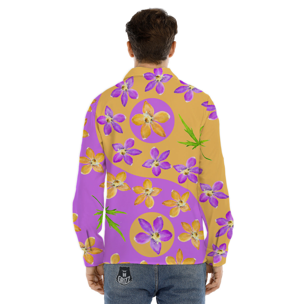 Watercolor Creepy Monsters Open Mouth Print Men's Dress Shirts-grizzshop