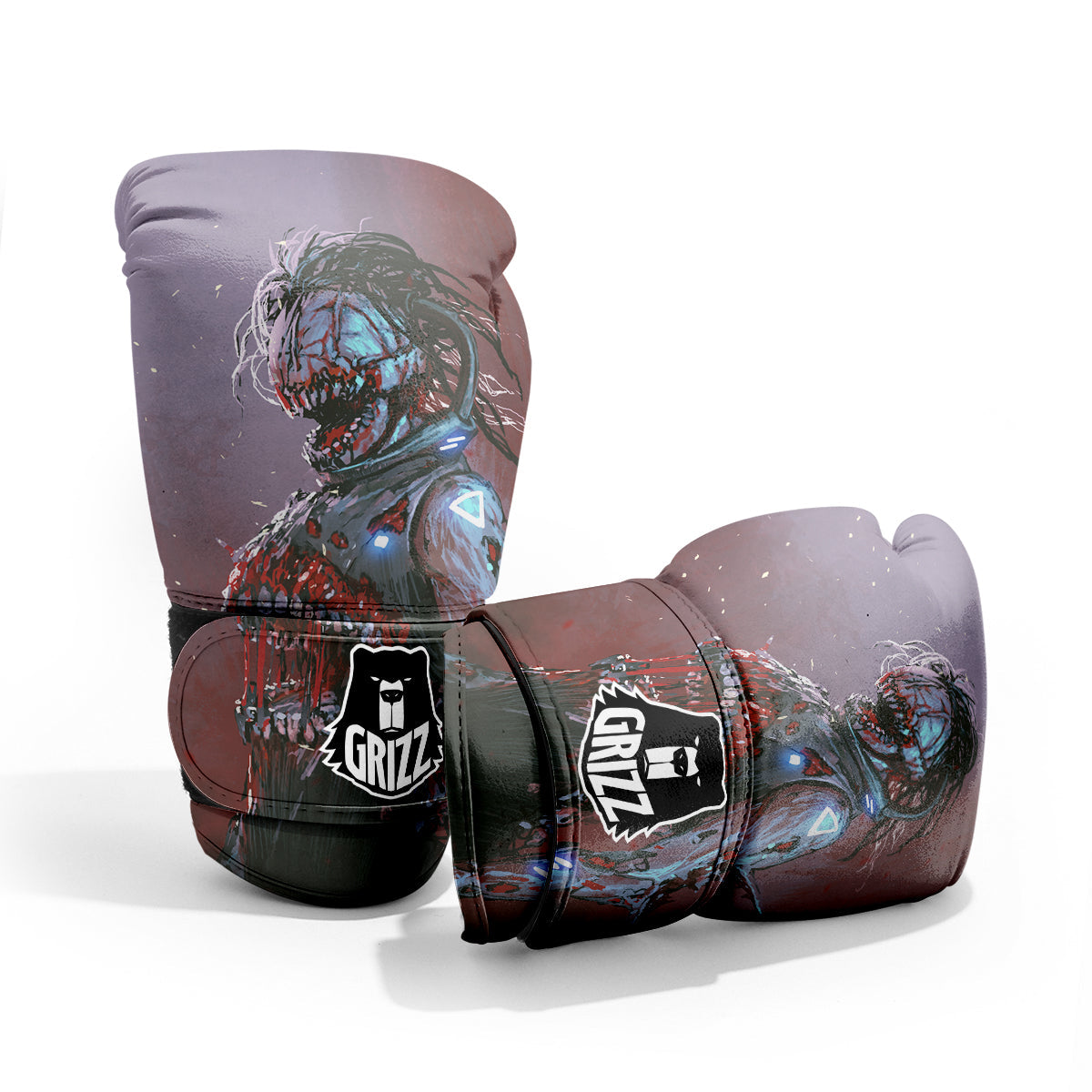 Watercolor Creepy Monsters Open Mouth Print Pro Boxing Glove