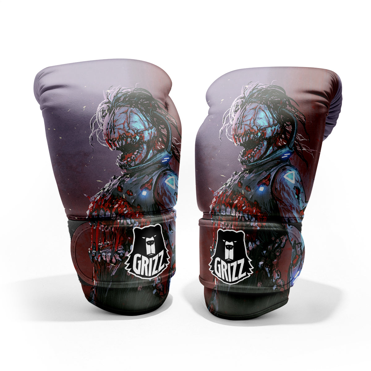 Watercolor Creepy Monsters Open Mouth Print Pro Boxing Glove