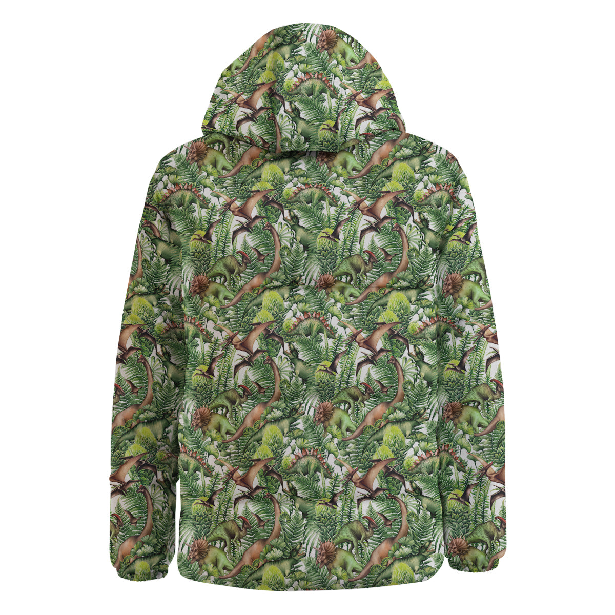 Watercolor Dinosaurs Plants Print Pattern Down Jacket-grizzshop