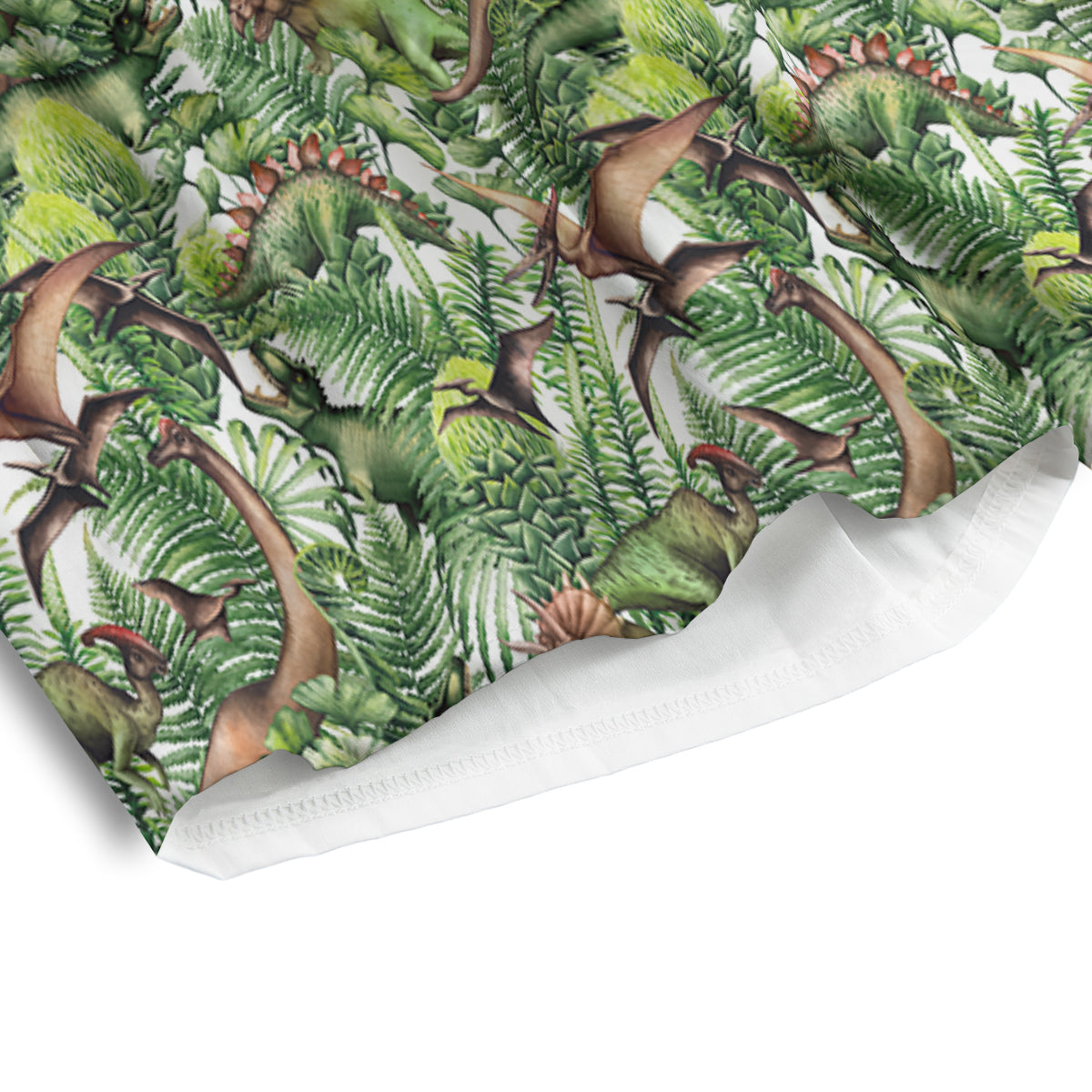 Watercolor Dinosaurs Plants Print Pattern Men's Athletic Shorts