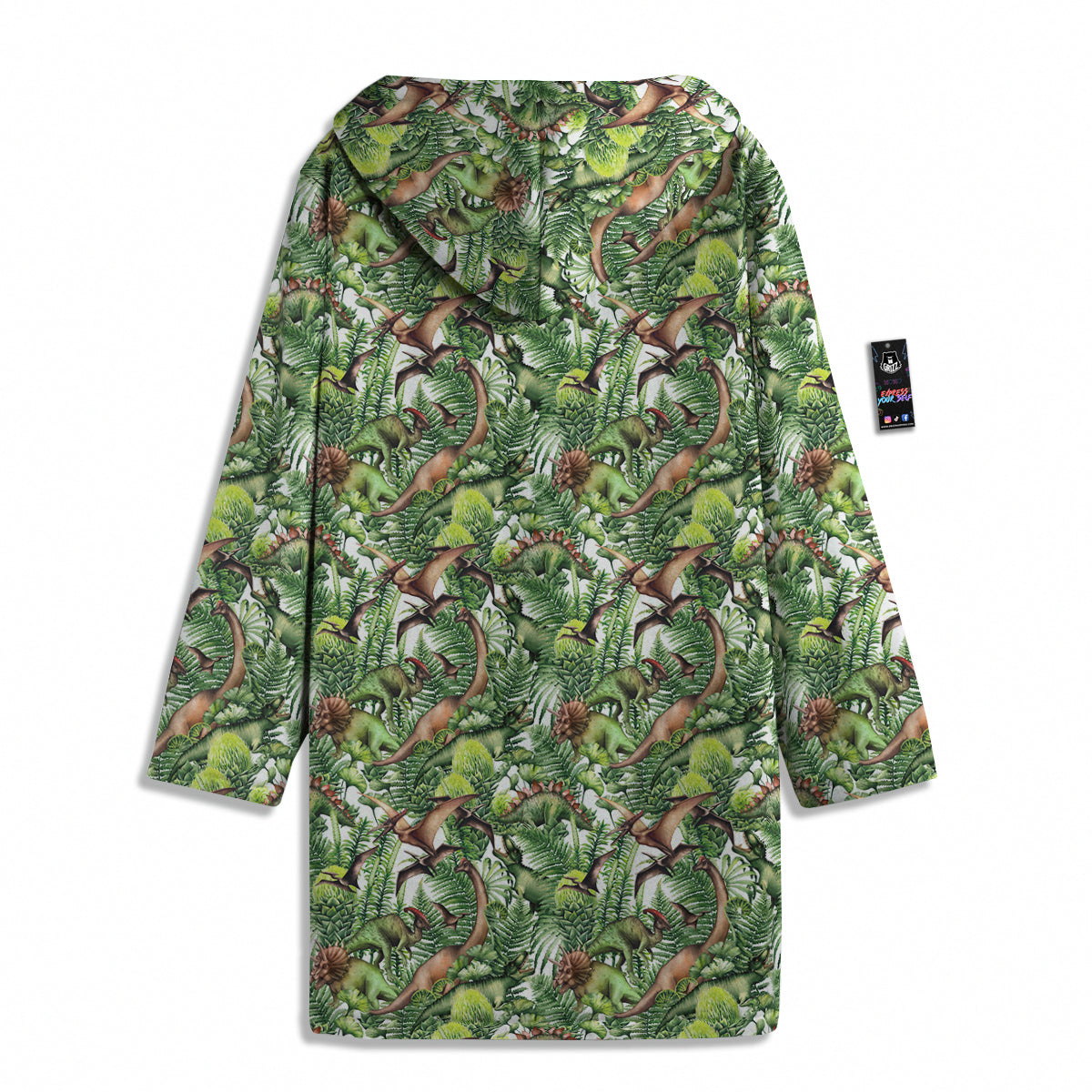 Watercolor Dinosaurs Plants Print Pattern Men's Windbreaker Jacket-grizzshop