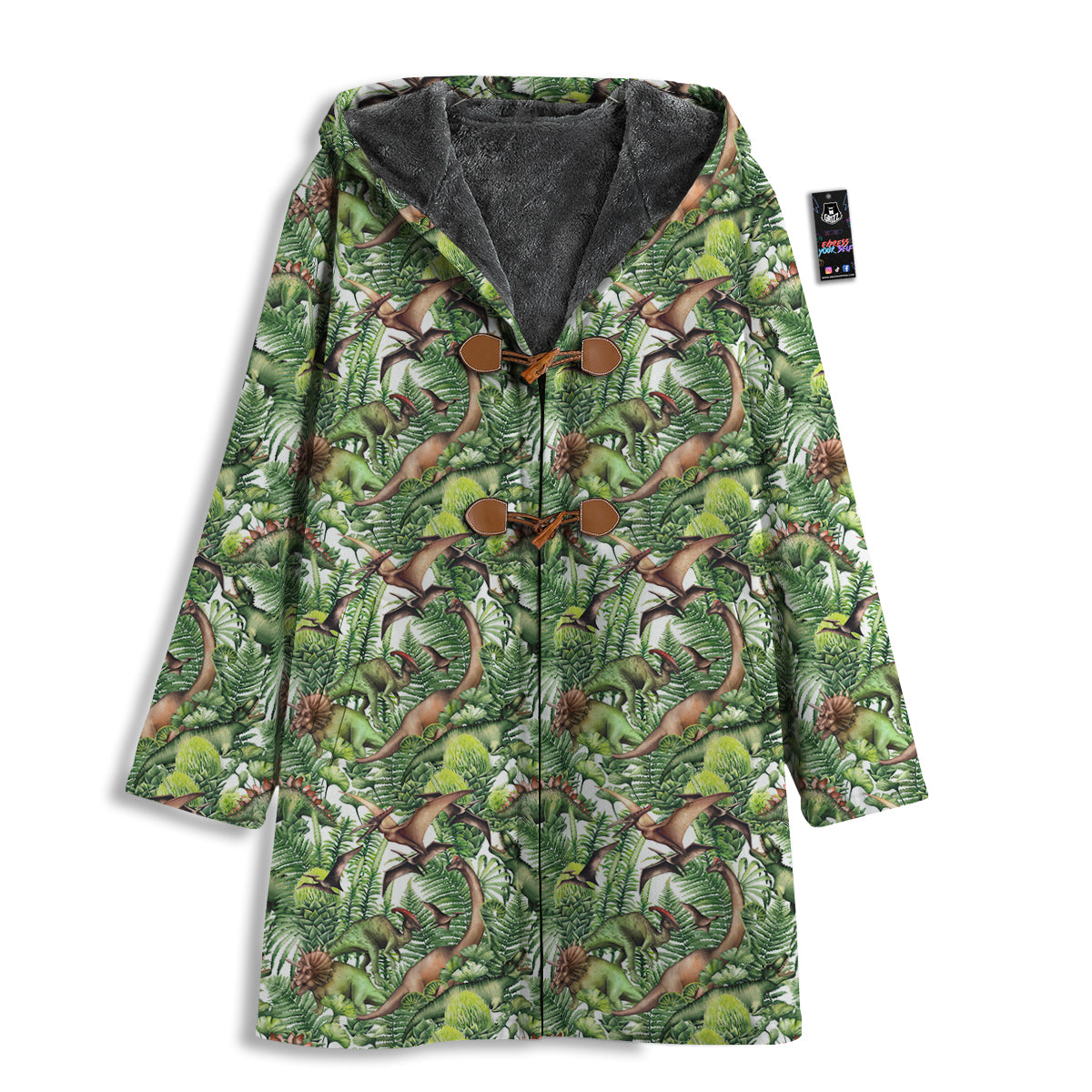 Watercolor Dinosaurs Plants Print Pattern Men's Windbreaker Jacket-grizzshop