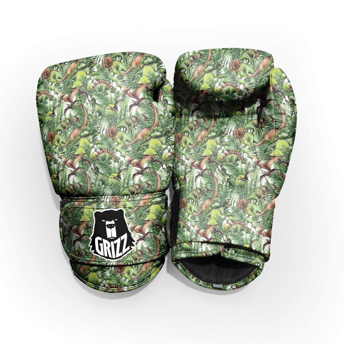 Watercolor Dinosaurs Plants Print Pattern Pro Boxing Glove