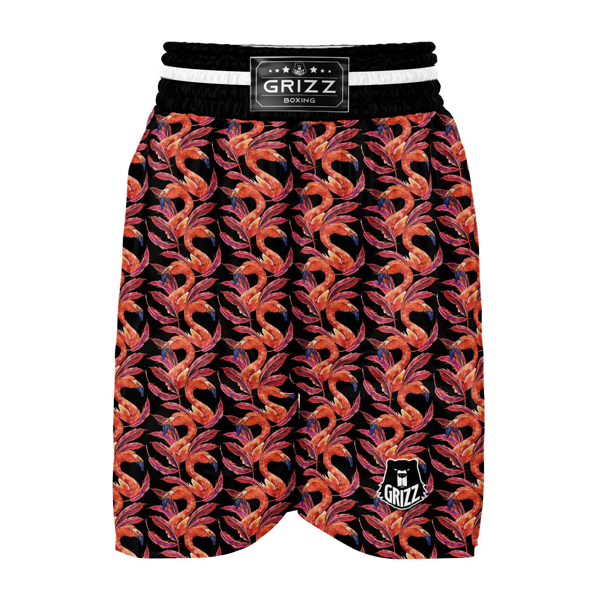 Watercolor Exotic Flamingo Boxing Shorts-grizzshop