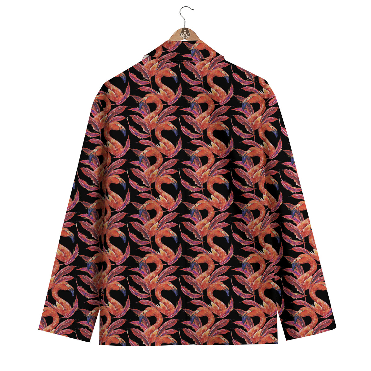 Watercolor Exotic Flamingo Men's Blazer-grizzshop