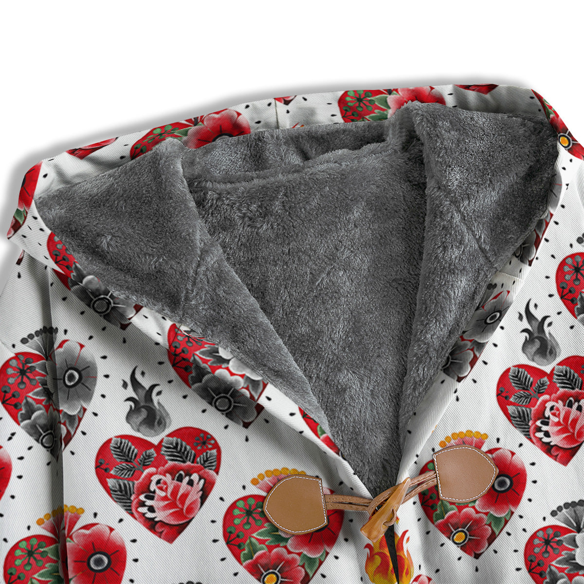 Watercolor Flaming Heart Tattoo Print Pattern Men's Windbreaker Jacket-grizzshop