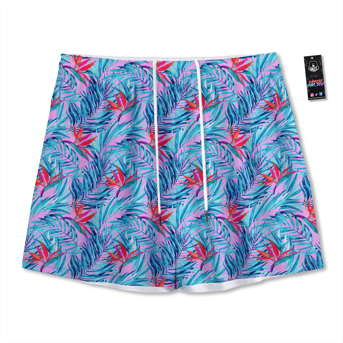 USA Flag Grunge Print Mesh Shorts