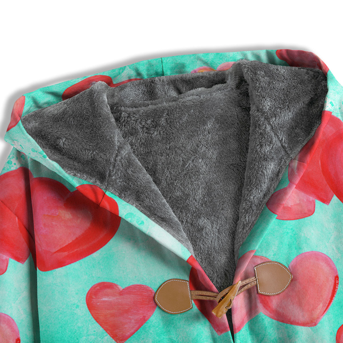 Watercolor Heart Teal And Pink Print Men's Windbreaker Jacket-grizzshop