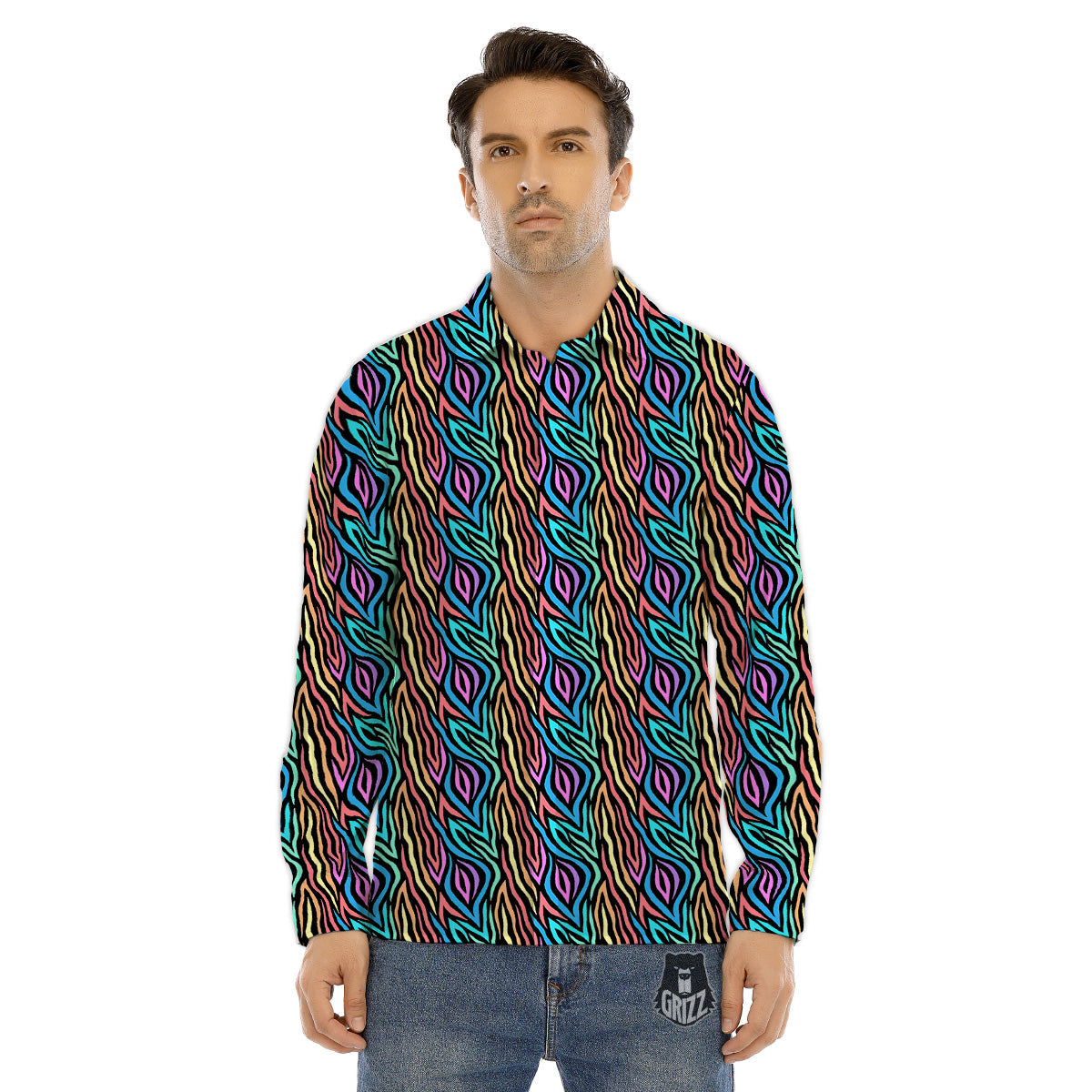 Watercolor Ice Cream Print Pattern Men's Dress Shirts-grizzshop