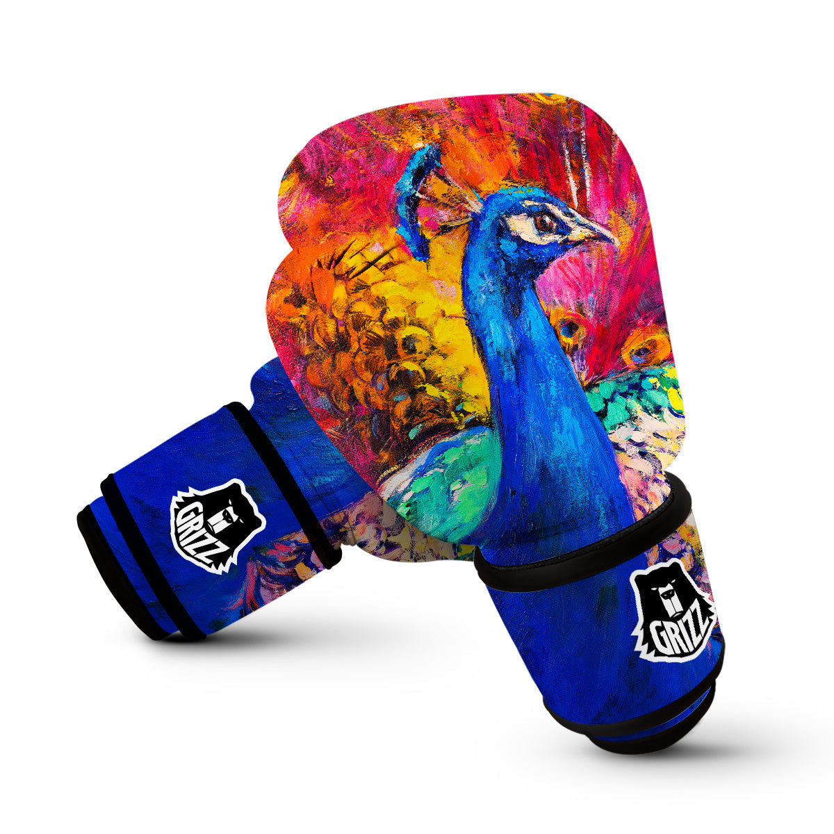 Watercolor Peacock Boxing Gloves-grizzshop