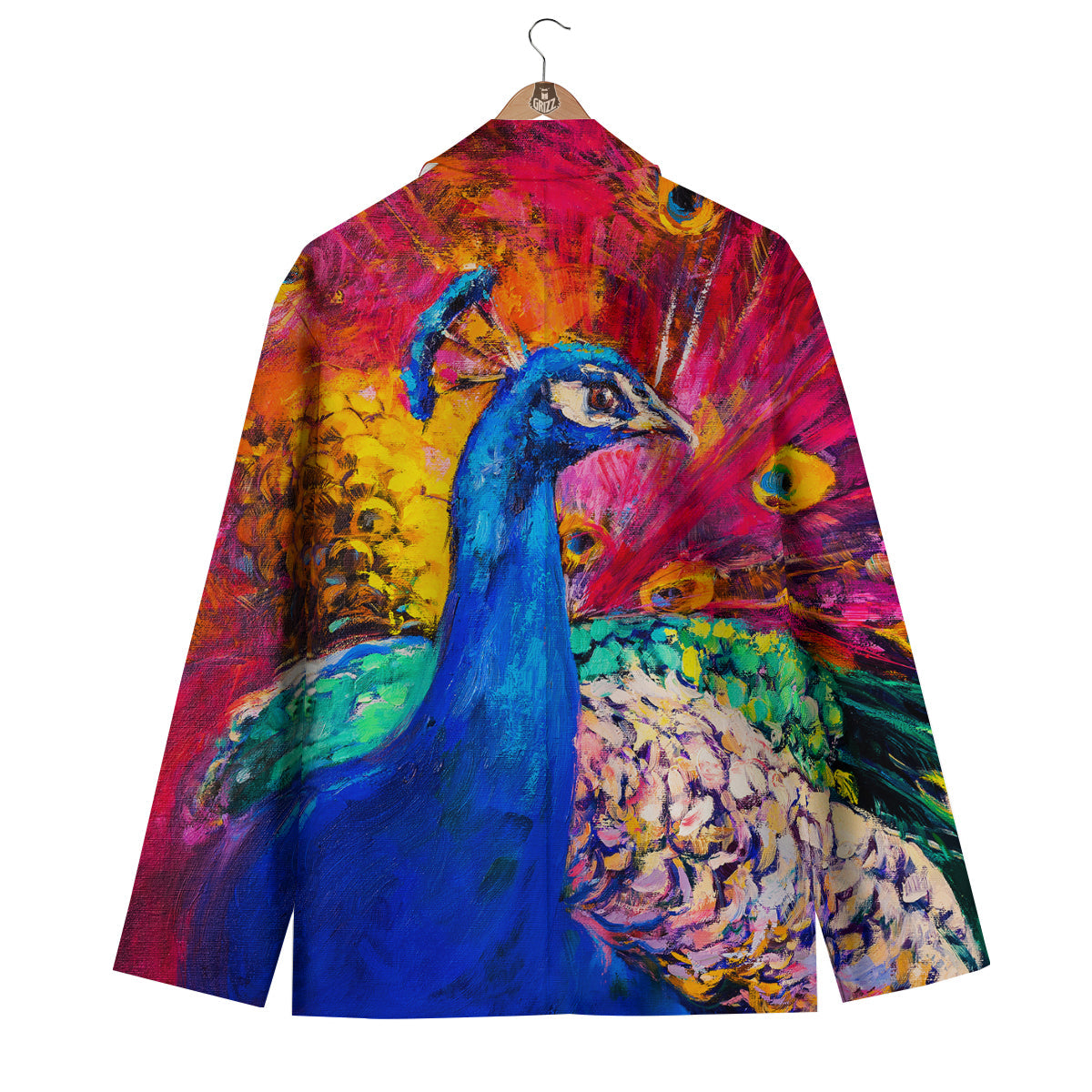 Watercolor Peacock Men's Blazer-grizzshop