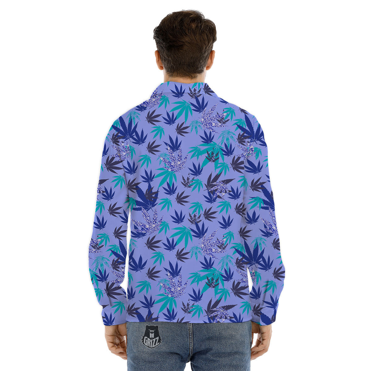 Watercolor Summer Island Palm Tree Print Pattern Men's Dress Shirts-grizzshop