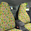 Watercolor Summer Yellow Stripe Print Pattern Car Seat Covers-grizzshop