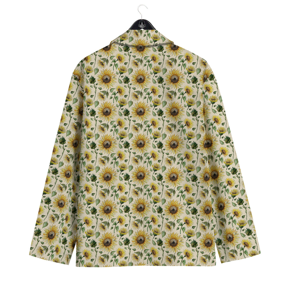 Watercolor Sunflower Beige Print Pattern Men's Sport Coat-grizzshop