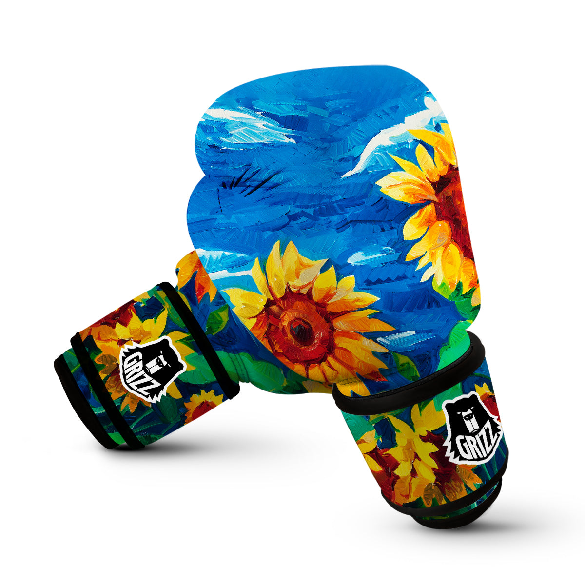 Watercolor Sunflower Boxing Gloves-grizzshop