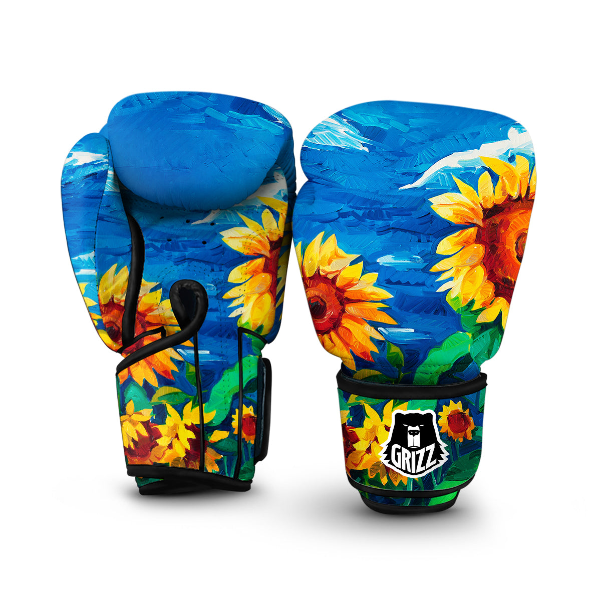 Watercolor Sunflower Boxing Gloves-grizzshop