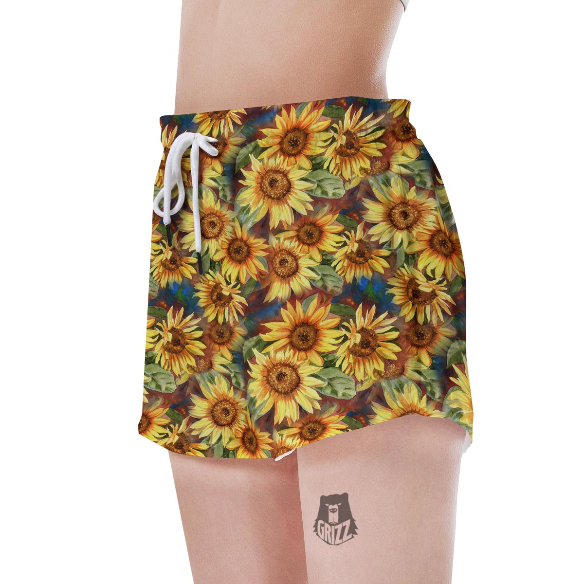 Watercolor Sunflower Women's Shorts-grizzshop