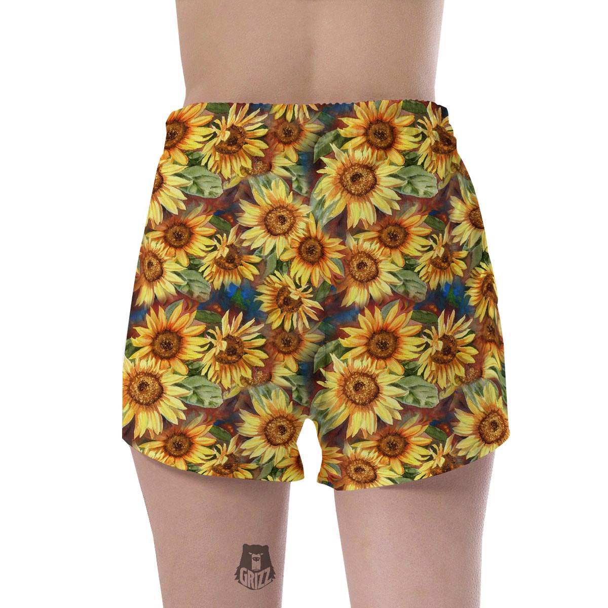 Watercolor Sunflower Women's Shorts-grizzshop