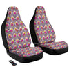 Watercolor Tropical Flower Zigzag Print Pattern Car Seat Covers-grizzshop