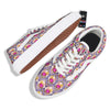 Watercolor Tropical Flower Zigzag Print Pattern Skate Shoes-grizzshop