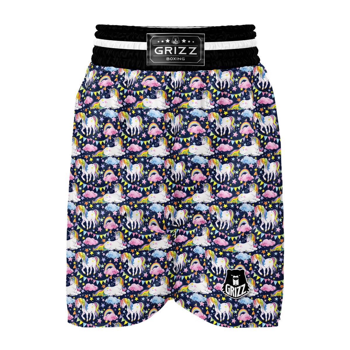 Watercolor Unicorn Boxing Shorts-grizzshop