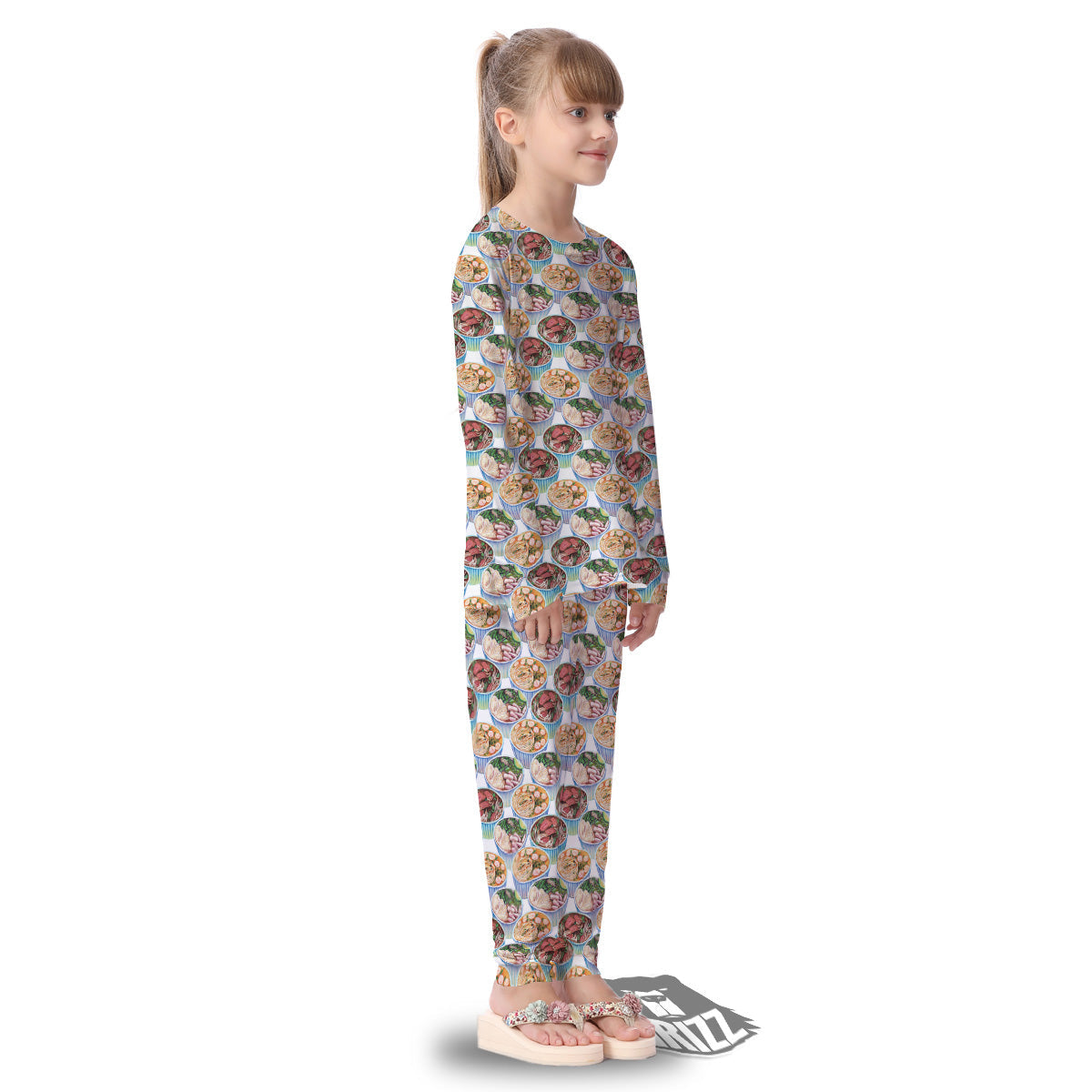 Watercolor Vietnamese Pho Print Pattern Kid's Pajamas-grizzshop
