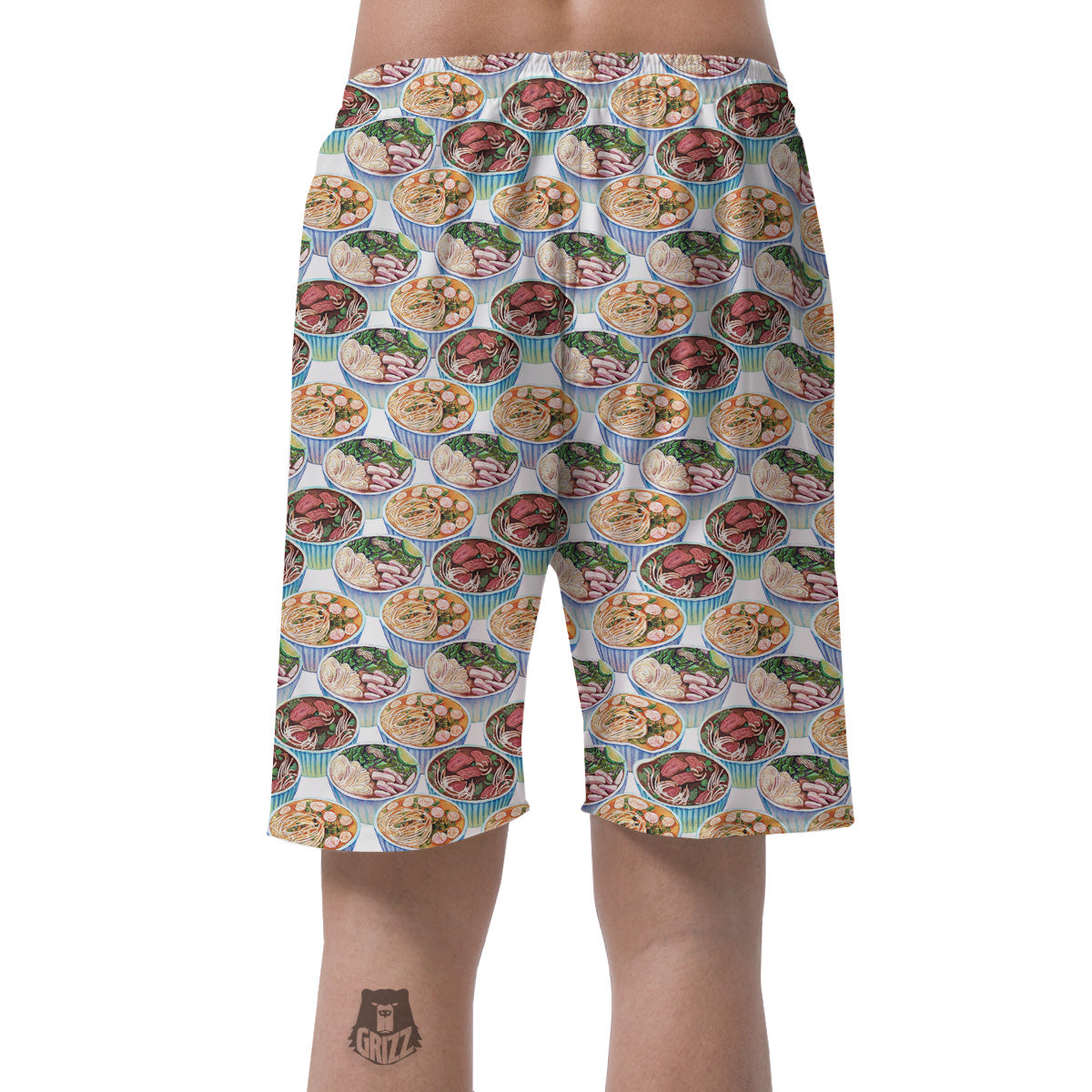 Watercolor Vietnamese Pho Print Pattern Men's Shorts-grizzshop